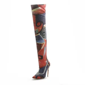 Abstract Over the Knee Boot