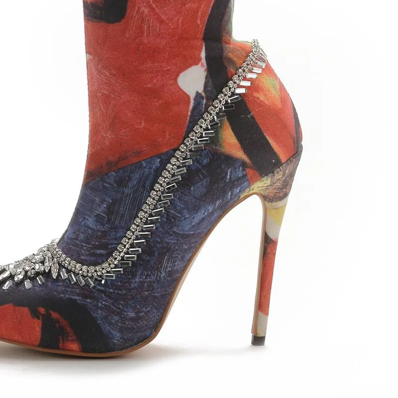 Abstract Over the Knee Boot