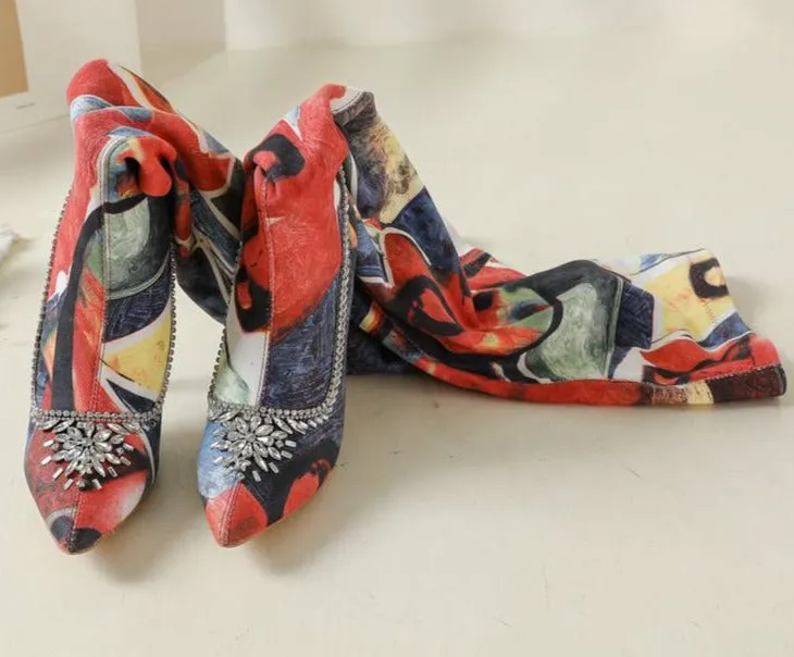 Abstract Over the Knee Boot