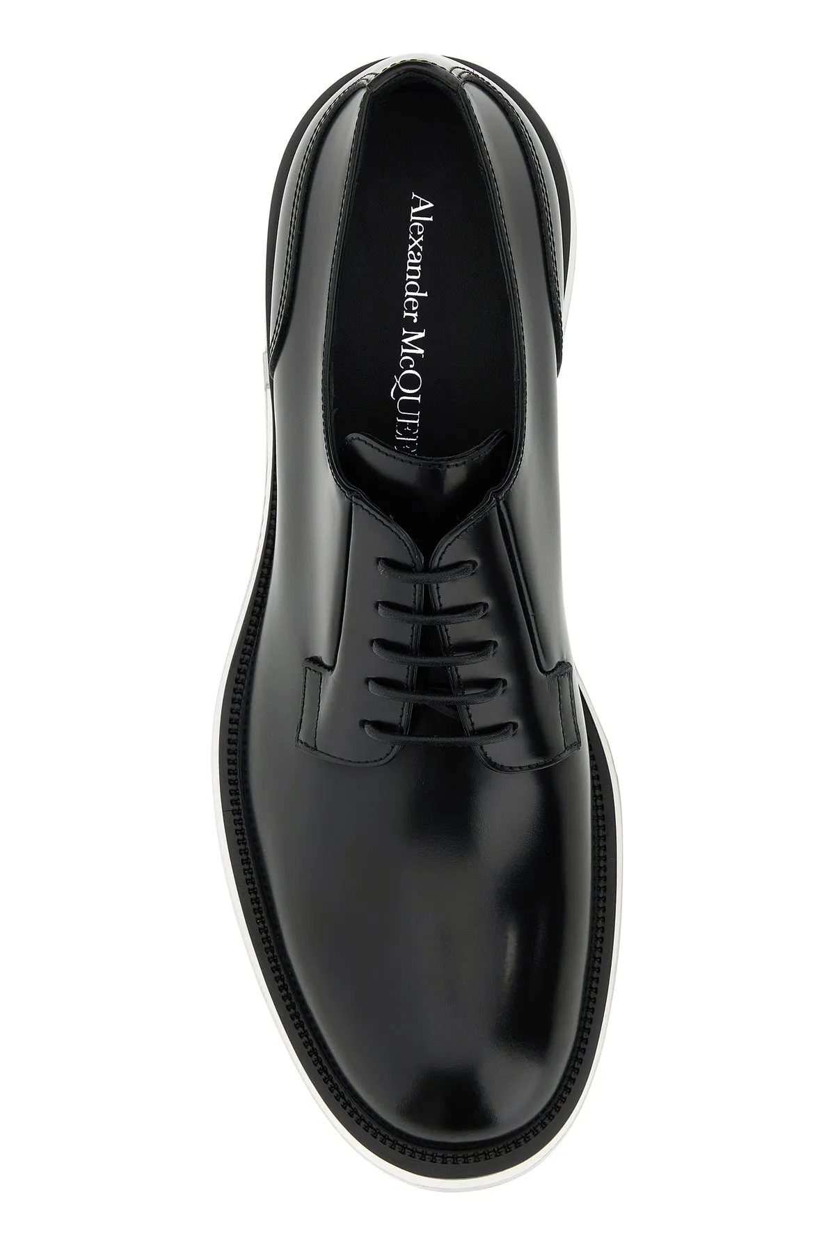 Black leather Float lace-up shoes
