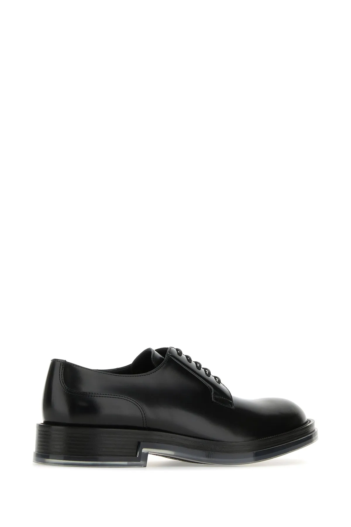 Black leather Float lace-up shoes