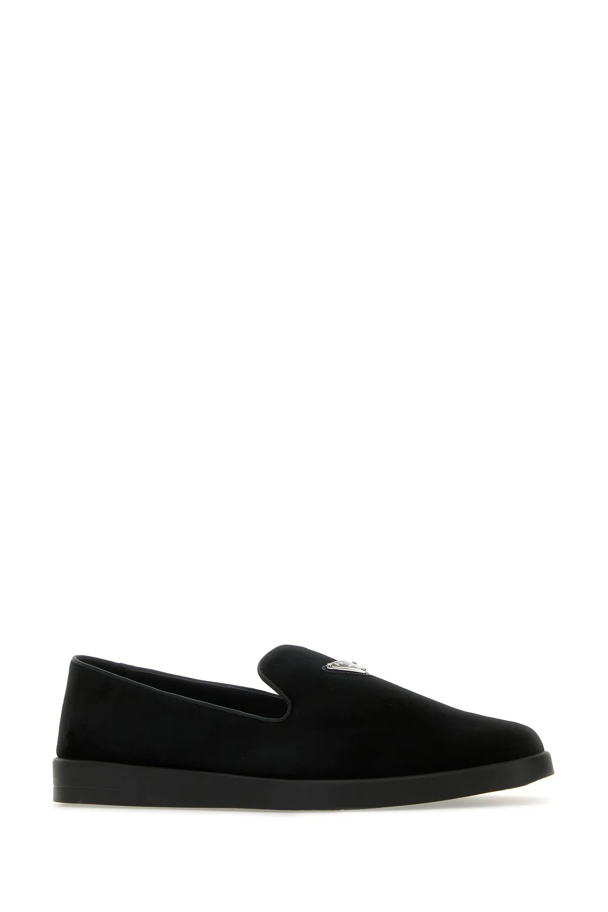 Black velvet slip ons