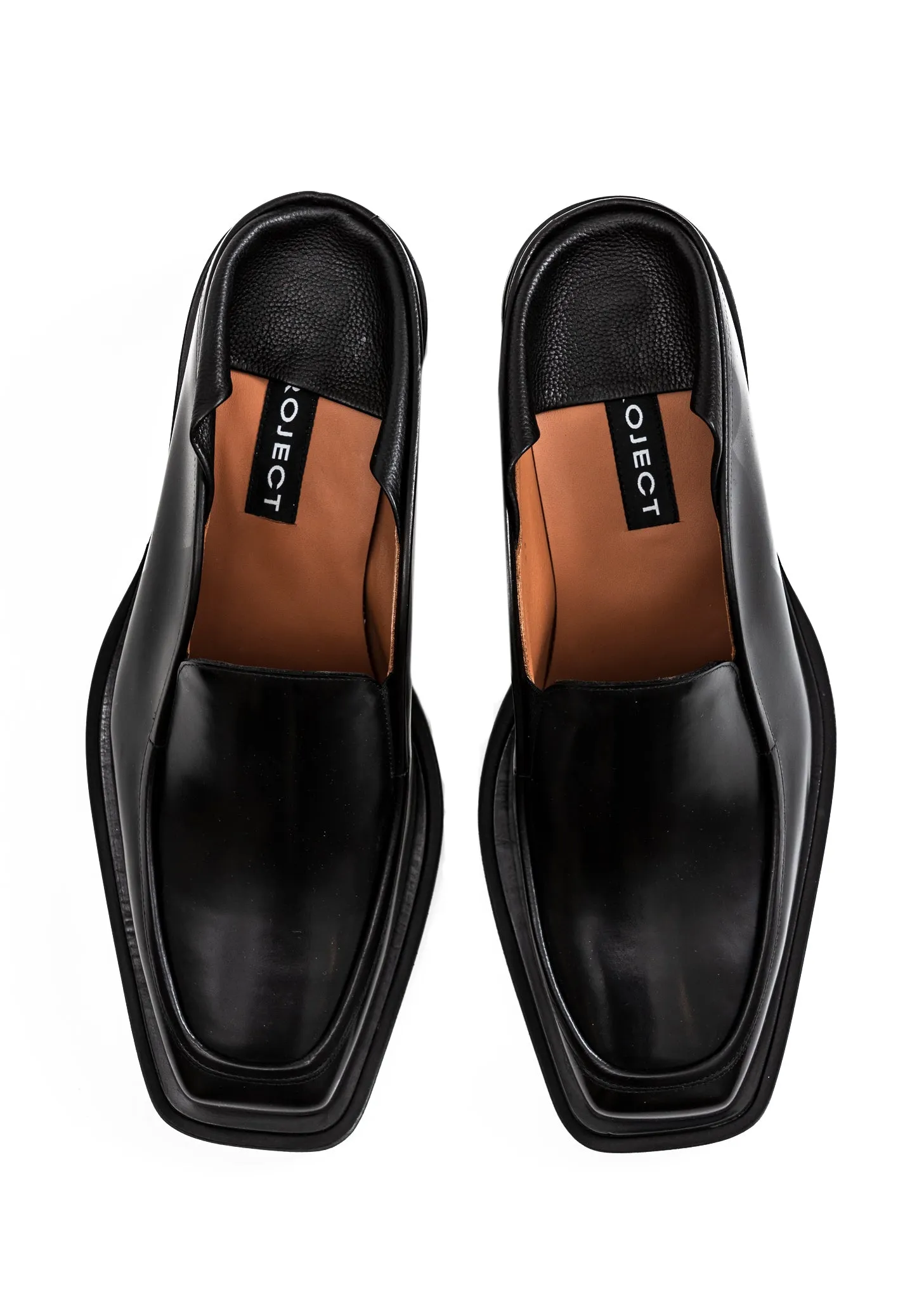 Black Wide Platform Loafers