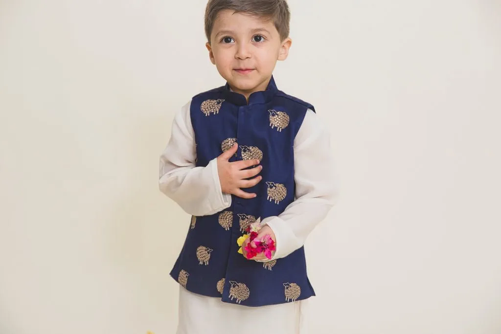 Boys Kurta Pant Jacket Set