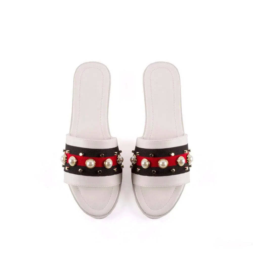 Cameron Three Strip Pearl Detail Slider