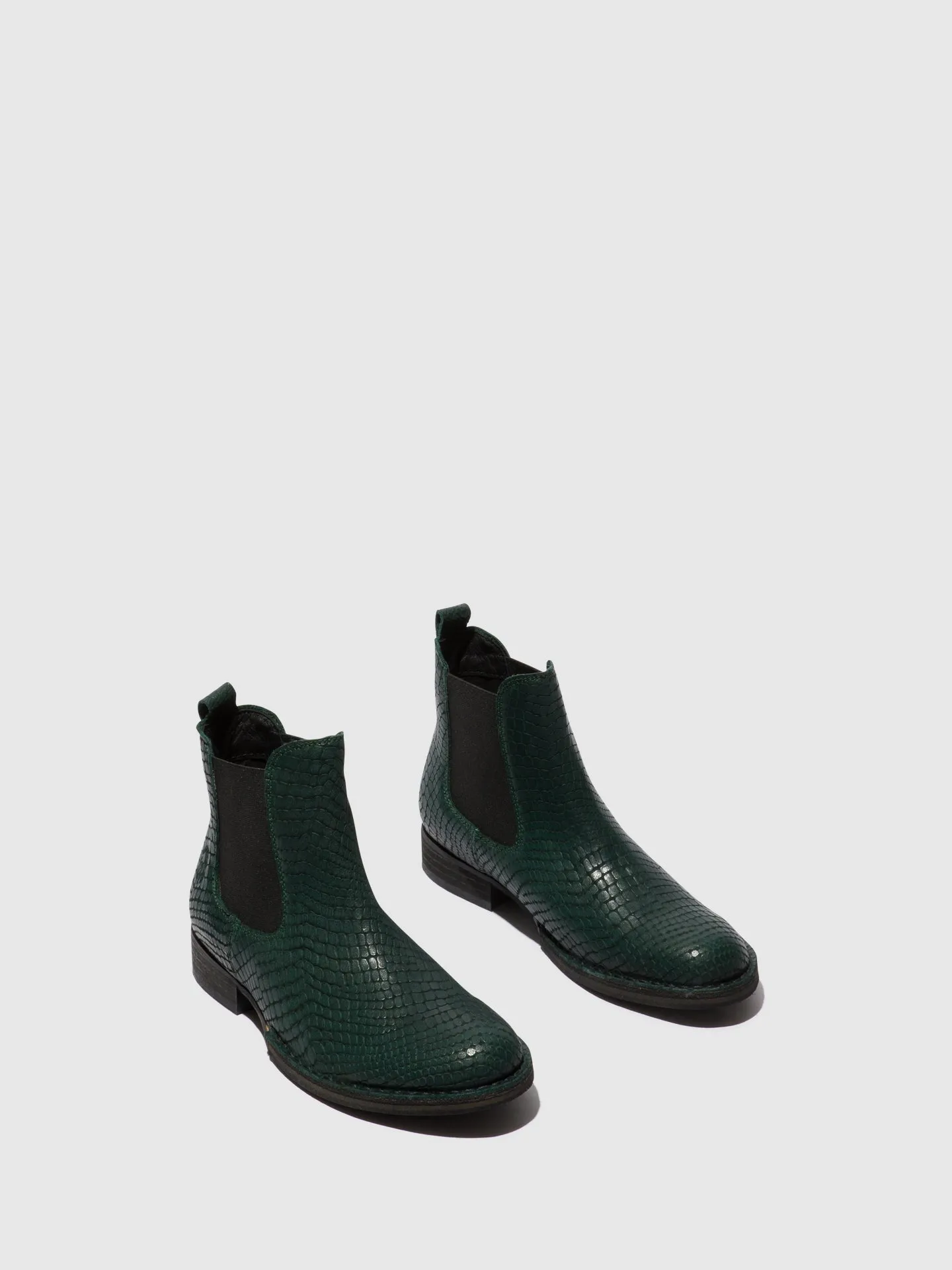 Chelsea Ankle Boots RINO046FLY CROCO GREEN FOREST