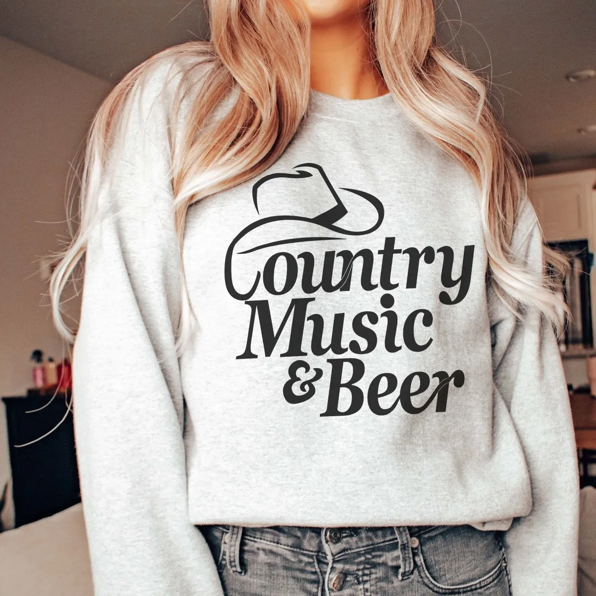 Country Music & Beer Wholesale Sweatshirt - Fast Shipping