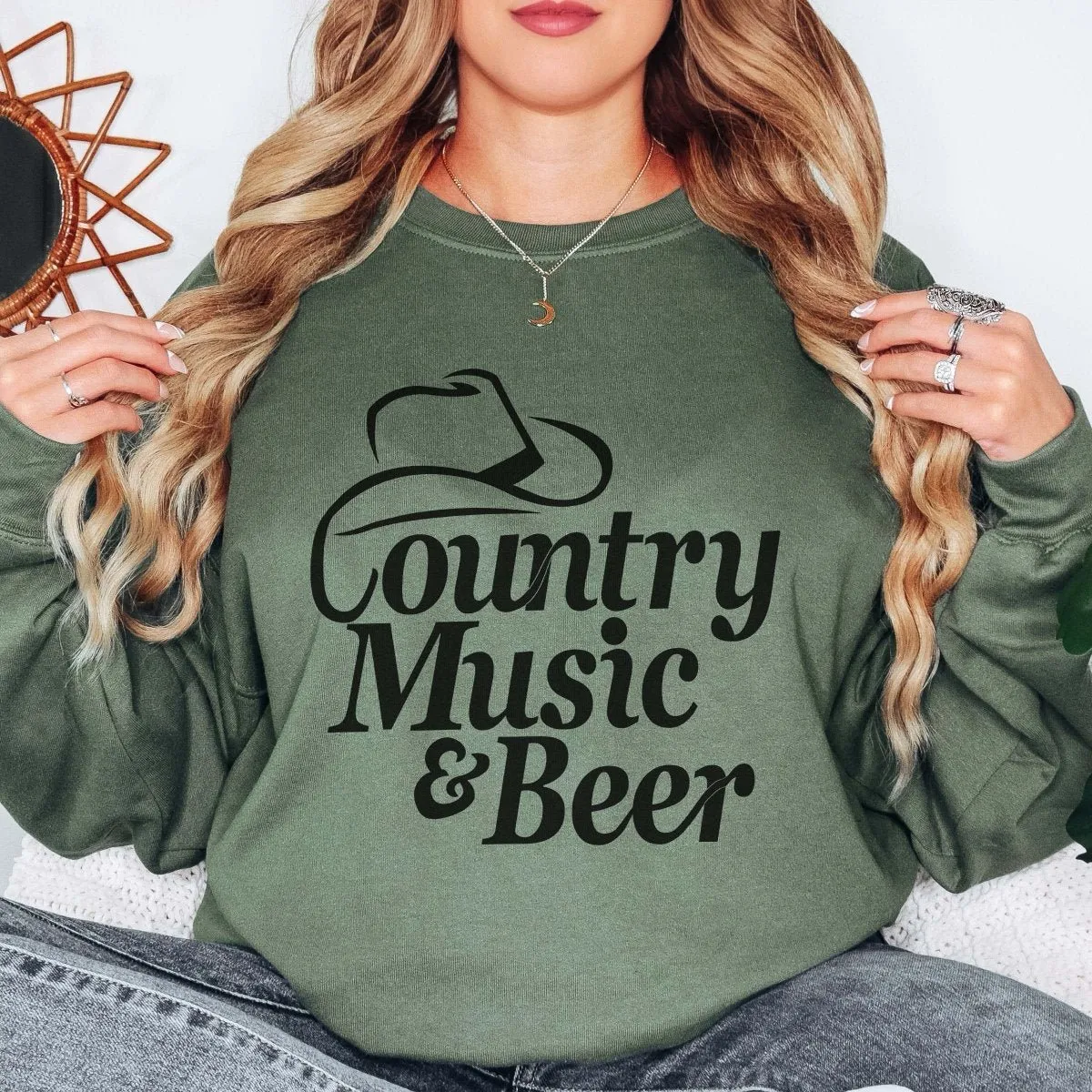 Country Music & Beer Wholesale Sweatshirt - Fast Shipping