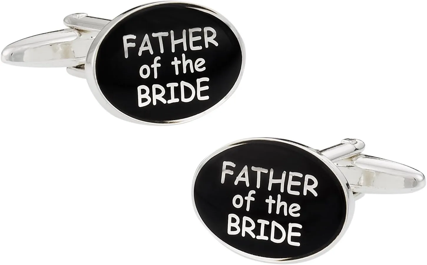 Cuff-Daddy Wedding Cufflinks for Father of the Bride in Black & Silver with Presentation Box
