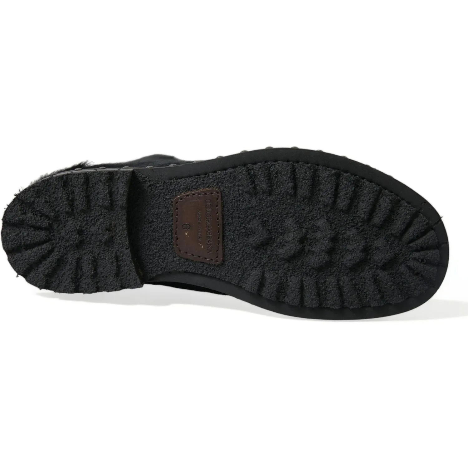 Dolce & Gabbana Elegant Black Calf Leather Lace-Up Boots