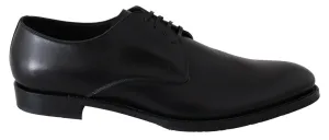 Dolce & Gabbana Elegant Black Leather Derby Dress Sko