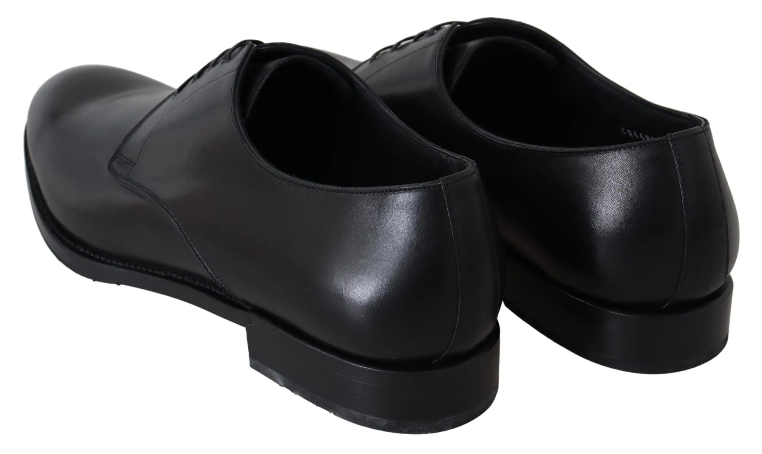 Dolce & Gabbana Elegant Black Leather Derby Dress Sko
