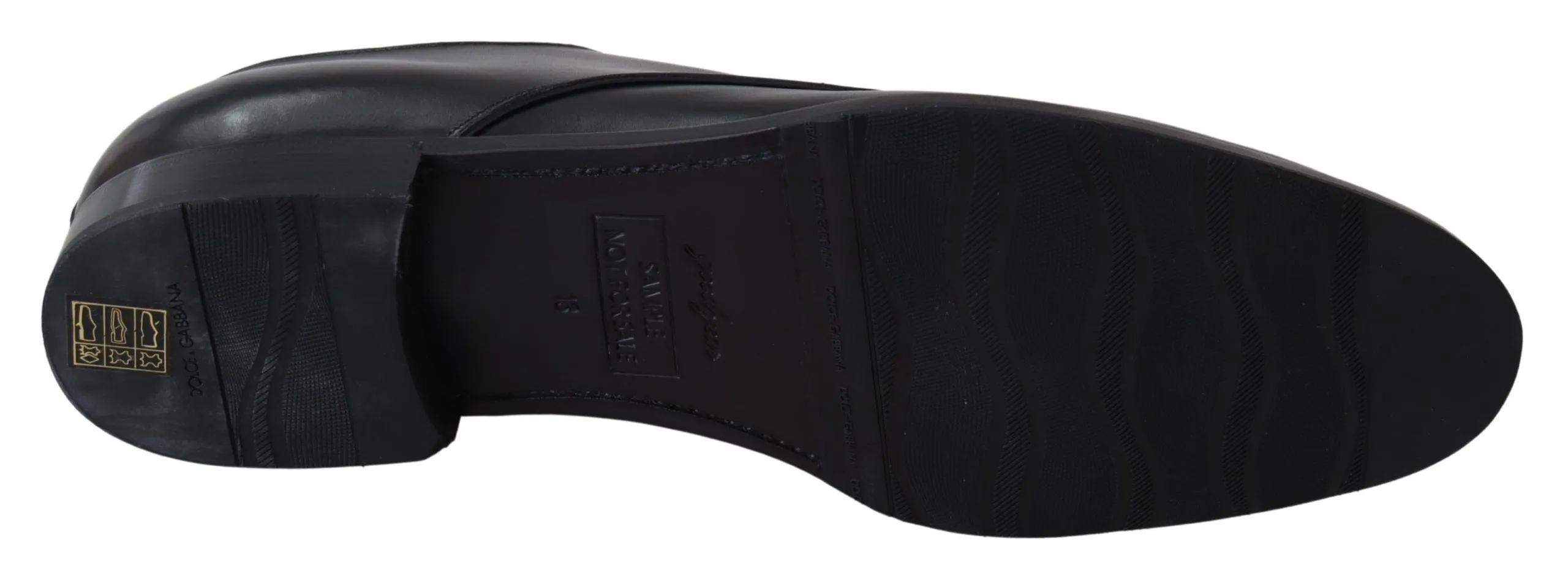 Dolce & Gabbana Elegant Black Leather Derby Dress Sko