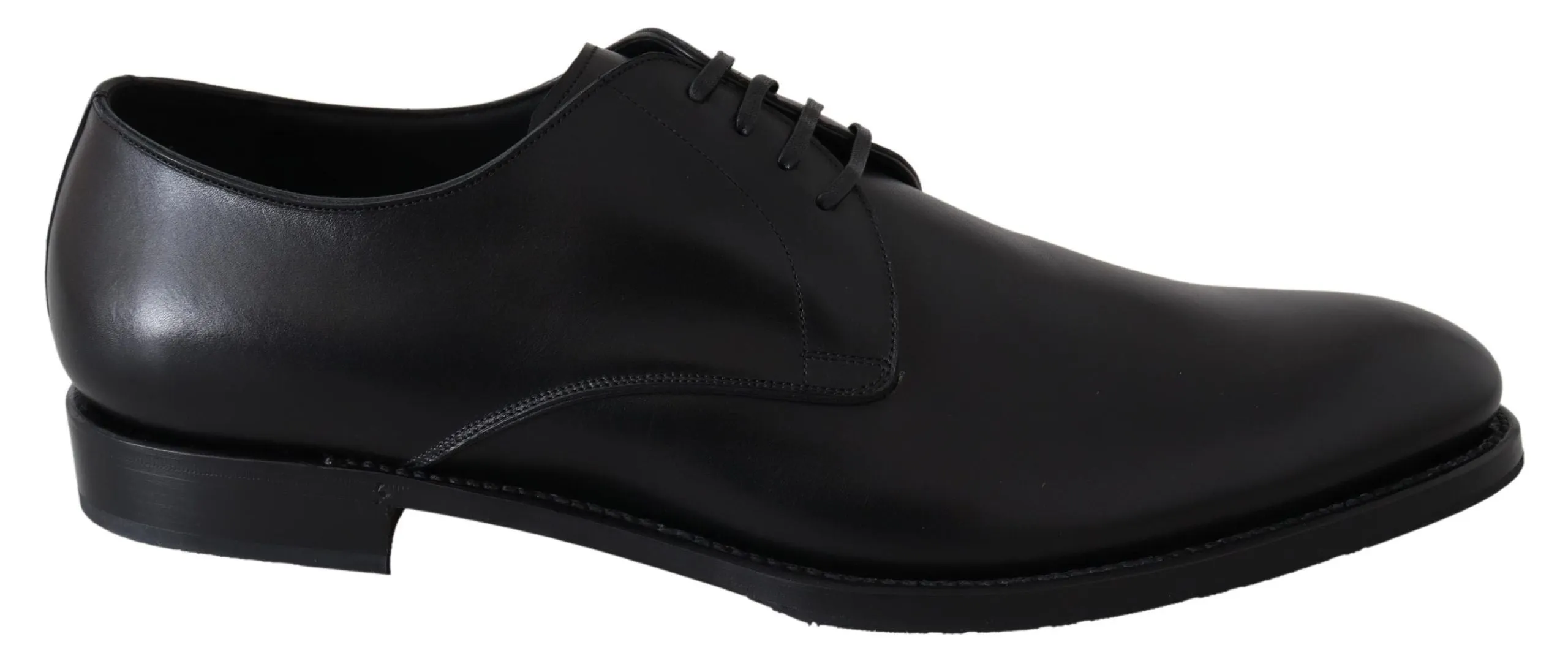 Dolce & Gabbana Elegant Black Leather Derby Dress Sko