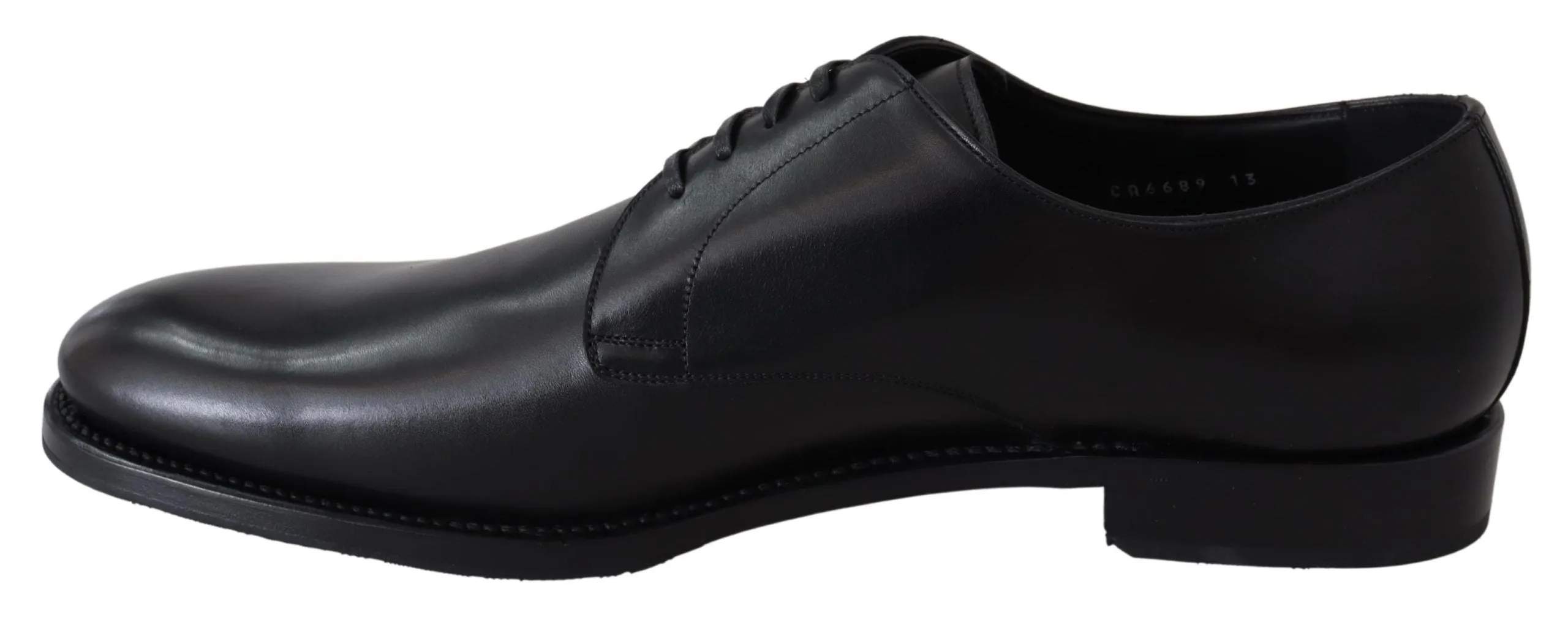 Dolce & Gabbana Elegant Black Leather Derby Dress Sko