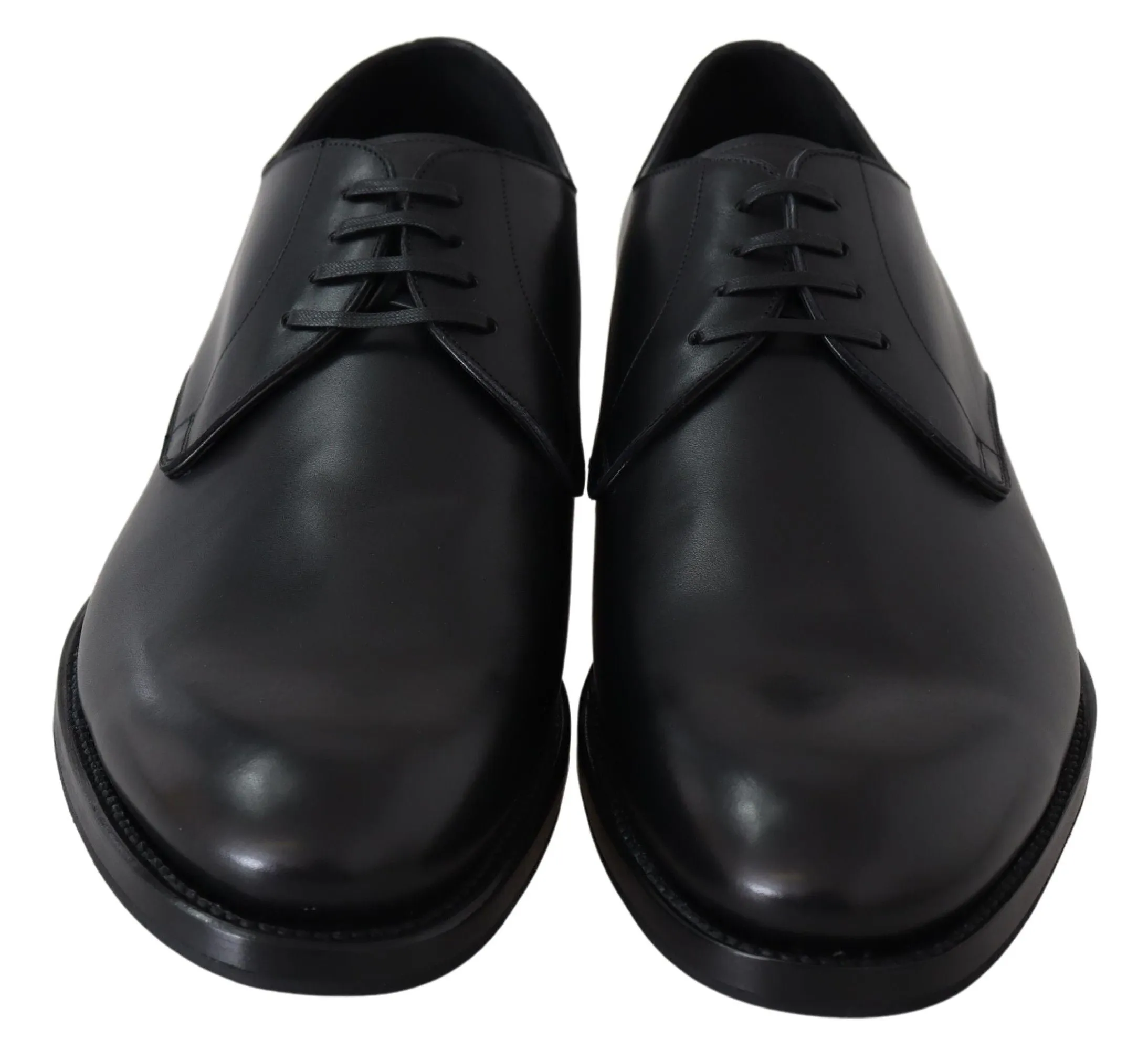 Dolce & Gabbana Elegant Black Leather Derby Dress Sko