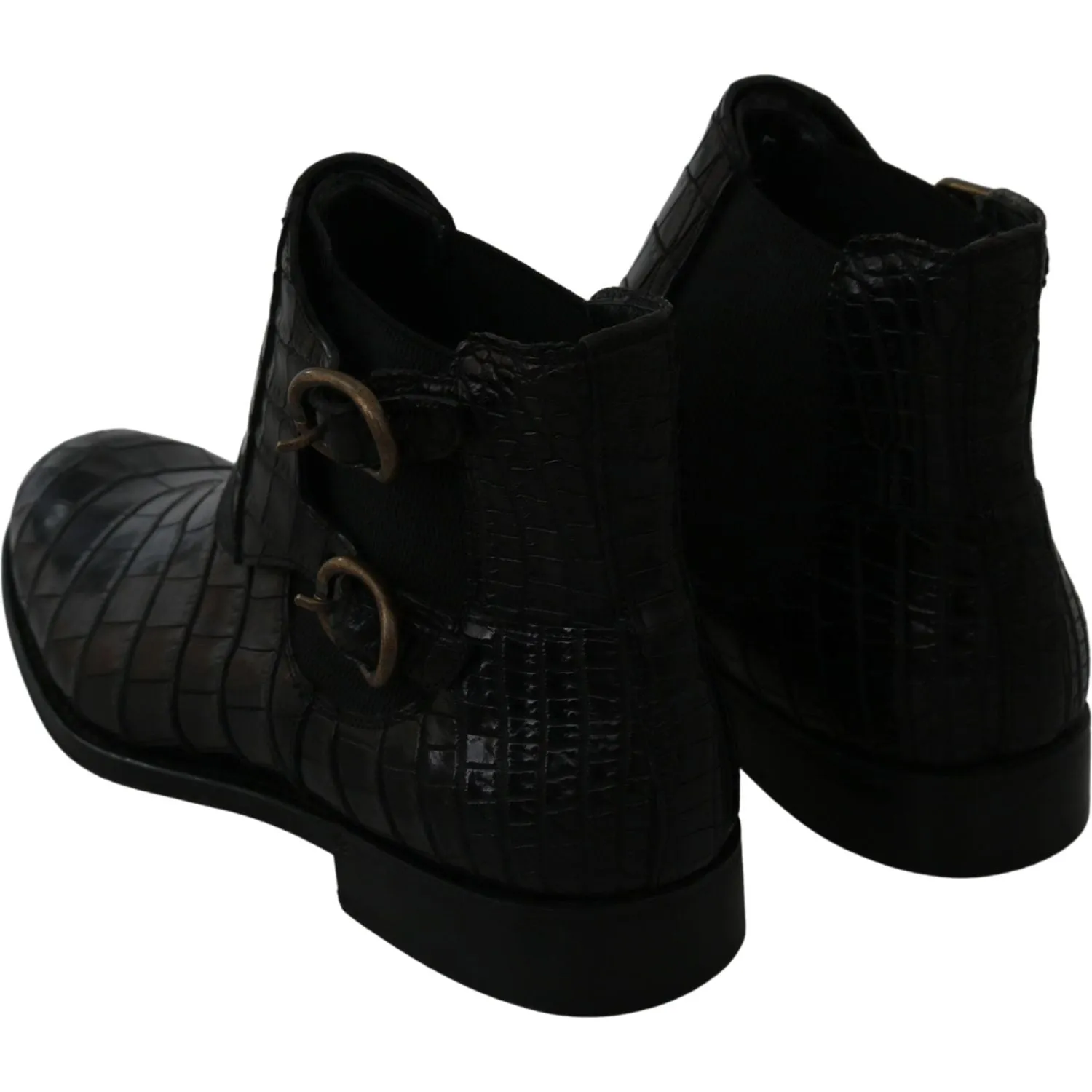 Dolce & Gabbana Elegant Derby Brogue Boots in Exotic Leather