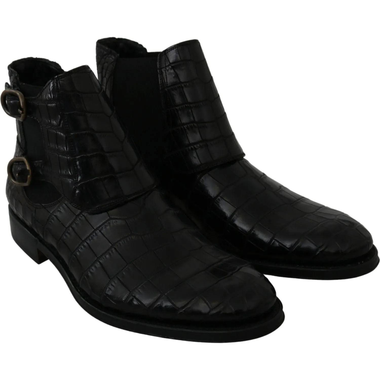 Dolce & Gabbana Elegant Derby Brogue Boots in Exotic Leather