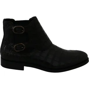 Dolce & Gabbana Elegant Derby Brogue Boots in Exotic Leather