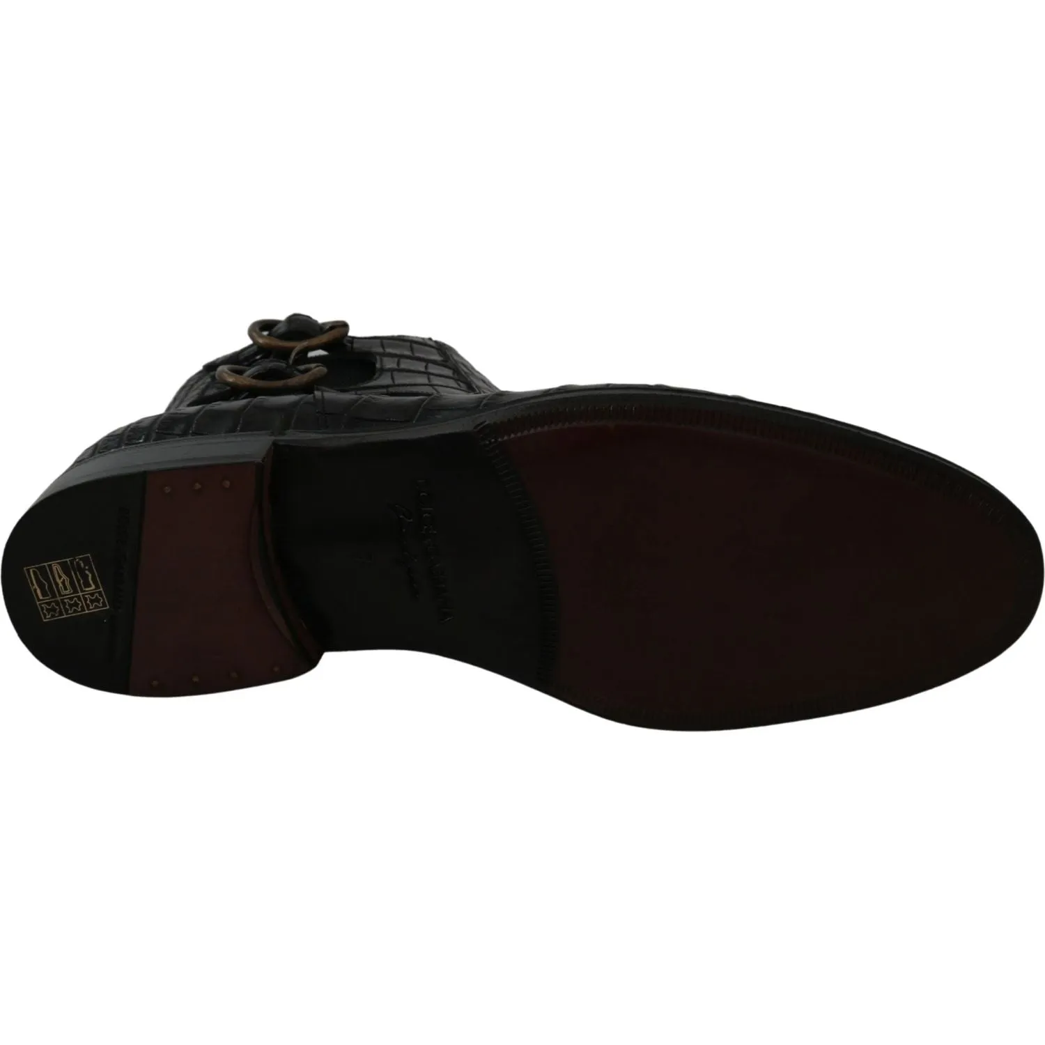 Dolce & Gabbana Elegant Derby Brogue Boots in Exotic Leather