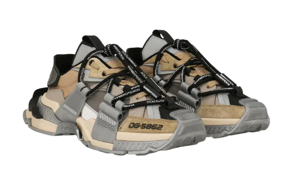 DOLCE & GABBANA Mixed-Materials Space Sneakers