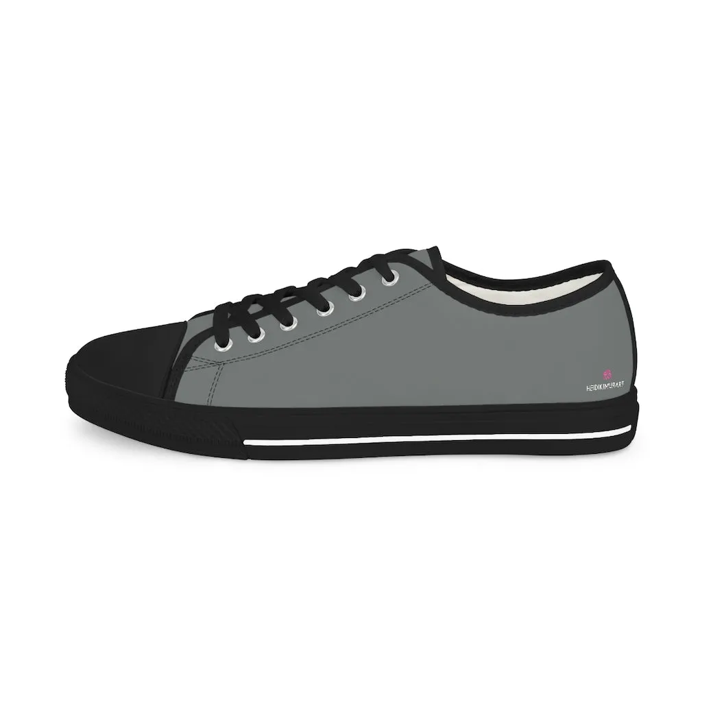 Graphite Grey Men's Low Top Sneakers, Solid Color Modern Minimalist Best Men's Low Top Sneakers (US Size: 5-14)