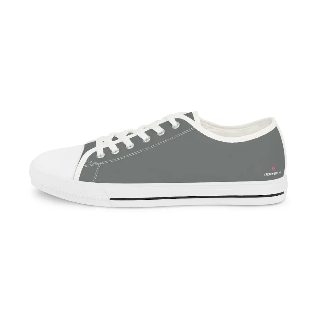 Graphite Grey Men's Low Top Sneakers, Solid Color Modern Minimalist Best Men's Low Top Sneakers (US Size: 5-14)