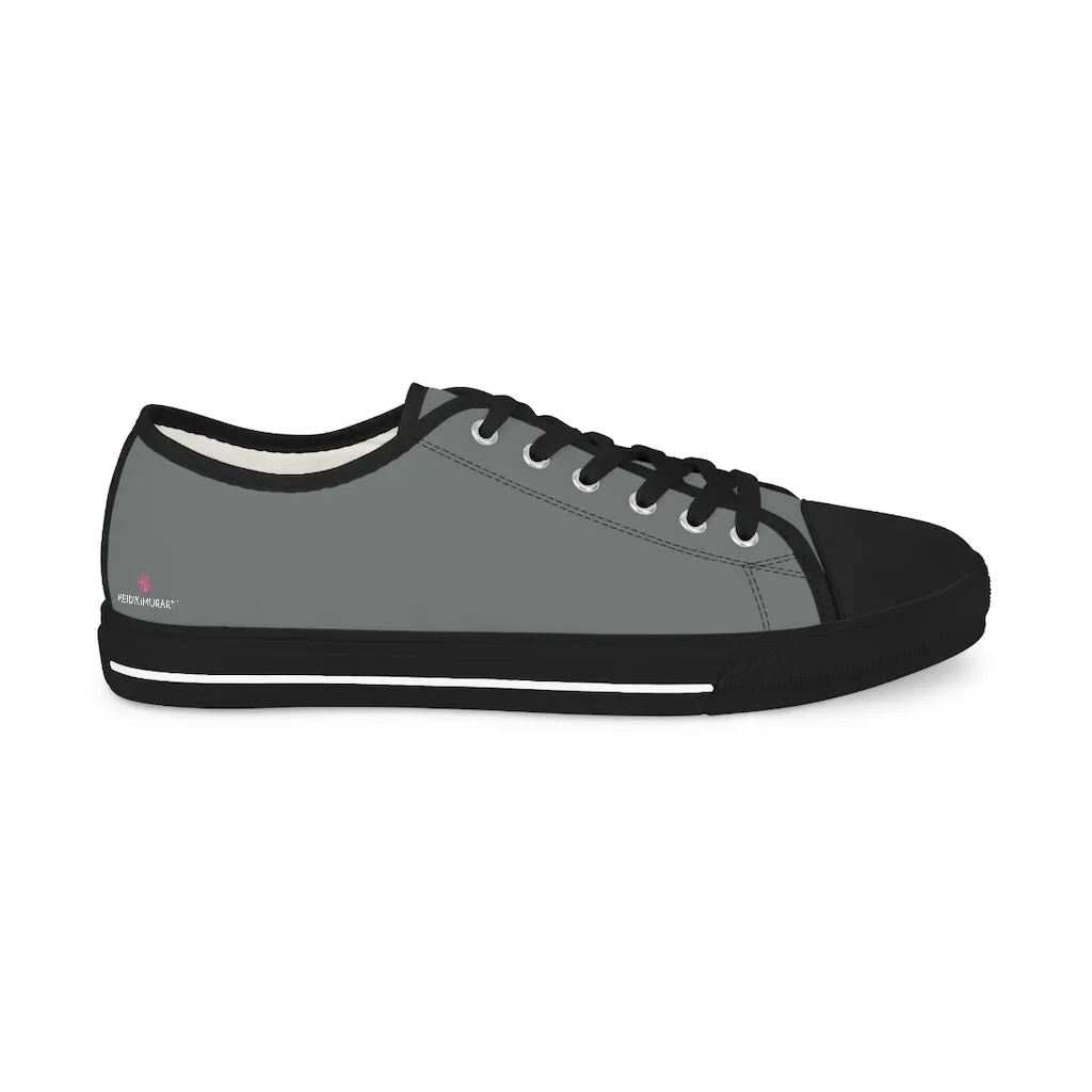 Graphite Grey Men's Low Top Sneakers, Solid Color Modern Minimalist Best Men's Low Top Sneakers (US Size: 5-14)