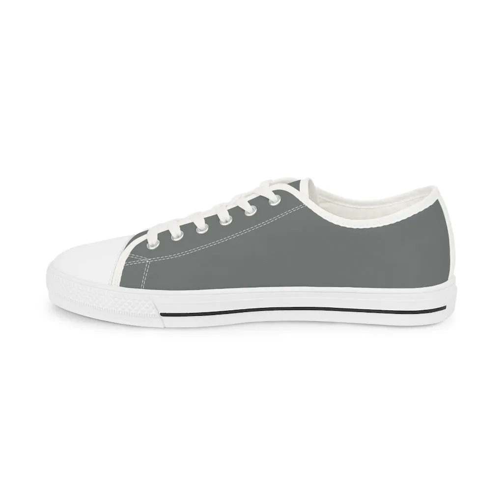 Graphite Grey Men's Low Top Sneakers, Solid Color Modern Minimalist Best Men's Low Top Sneakers (US Size: 5-14)