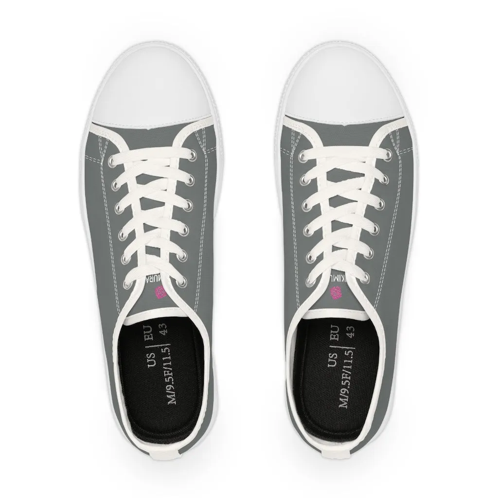 Graphite Grey Men's Low Top Sneakers, Solid Color Modern Minimalist Best Men's Low Top Sneakers (US Size: 5-14)