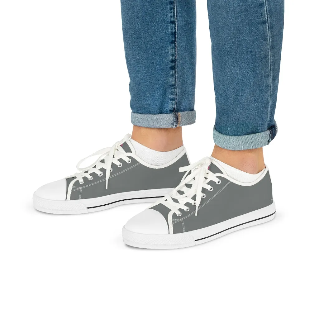 Graphite Grey Men's Low Top Sneakers, Solid Color Modern Minimalist Best Men's Low Top Sneakers (US Size: 5-14)
