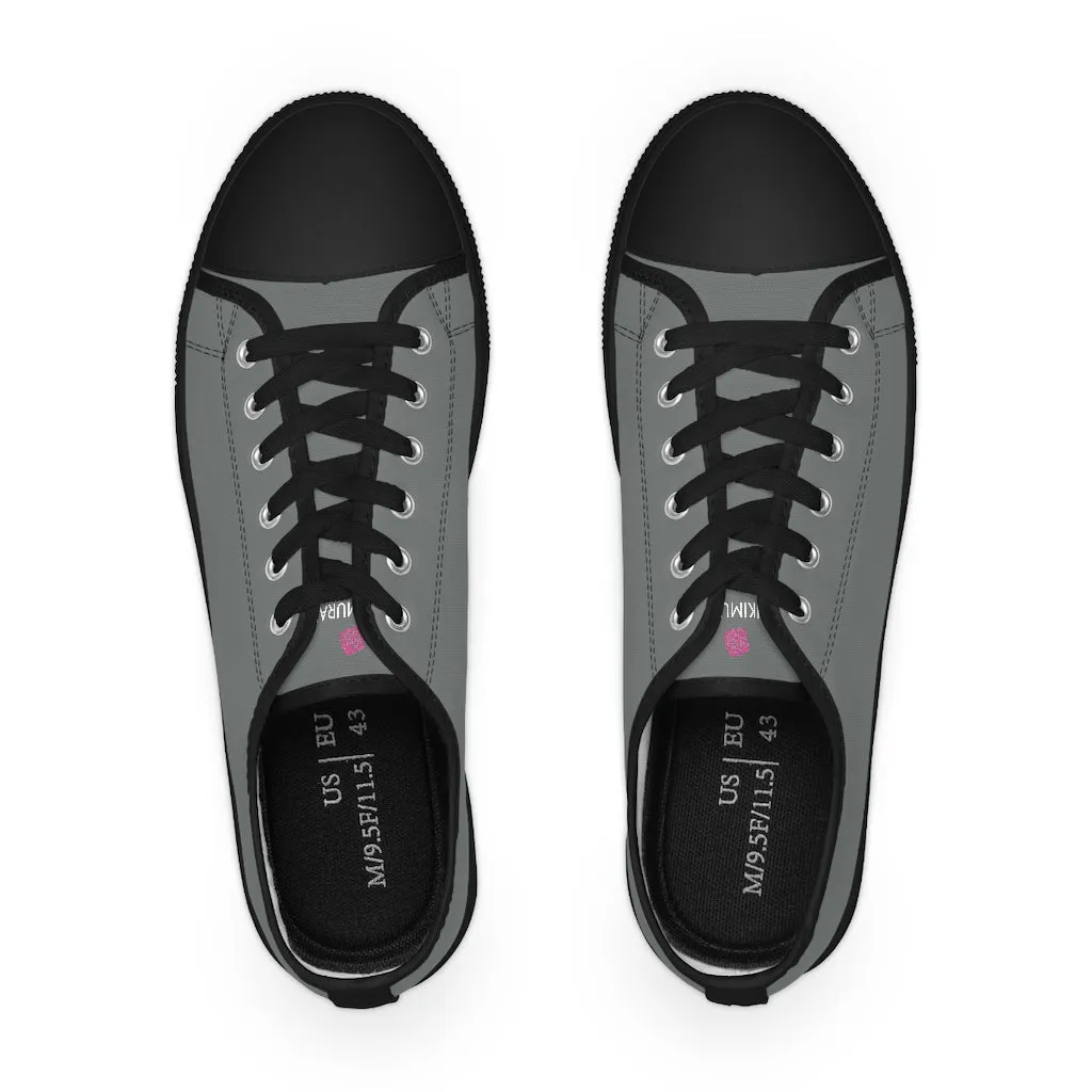 Graphite Grey Men's Low Top Sneakers, Solid Color Modern Minimalist Best Men's Low Top Sneakers (US Size: 5-14)