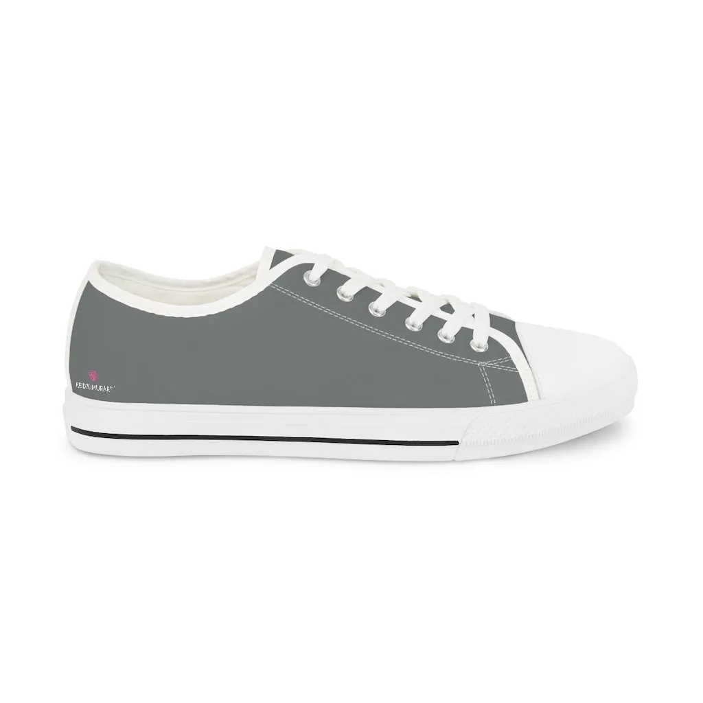 Graphite Grey Men's Low Top Sneakers, Solid Color Modern Minimalist Best Men's Low Top Sneakers (US Size: 5-14)