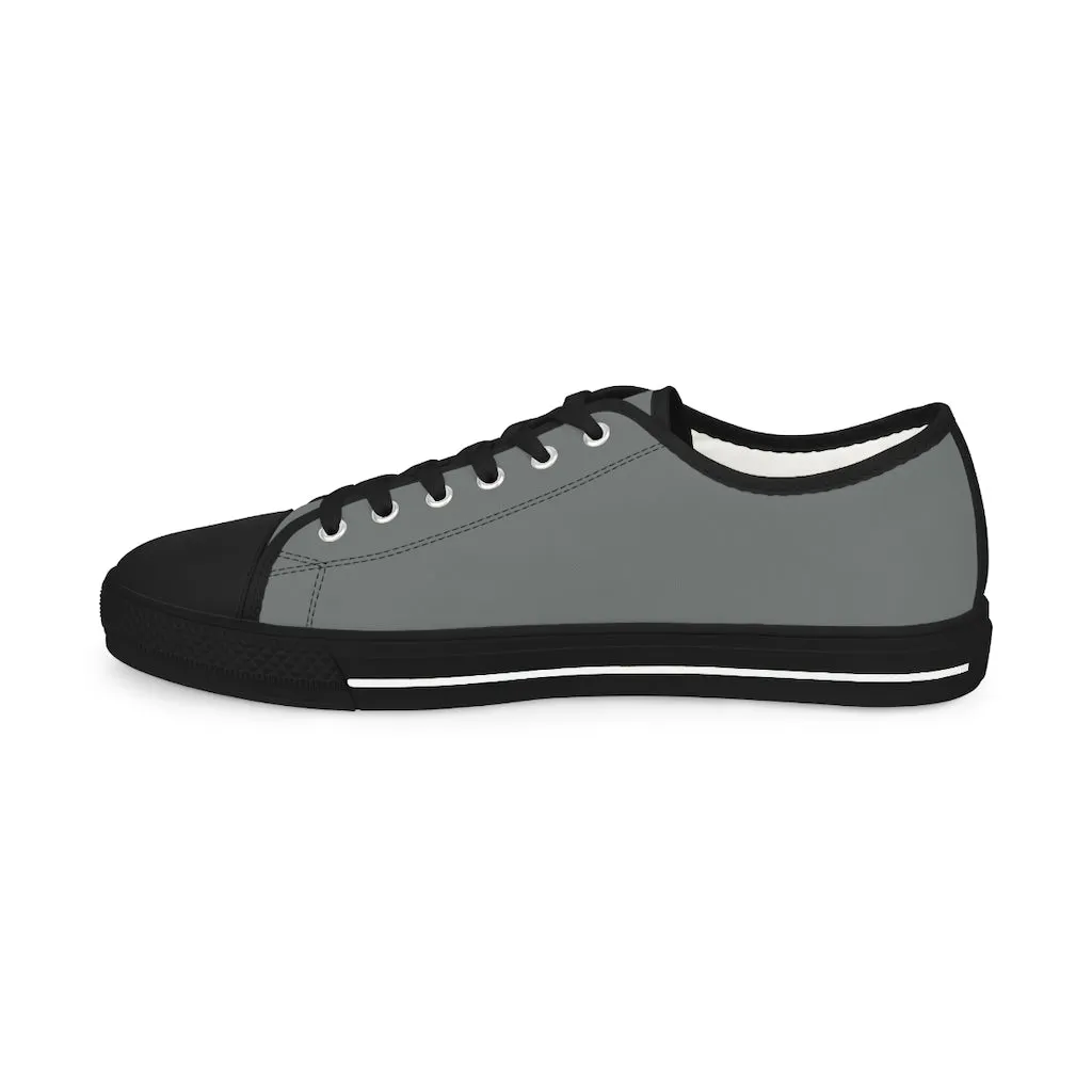 Graphite Grey Men's Low Top Sneakers, Solid Color Modern Minimalist Best Men's Low Top Sneakers (US Size: 5-14)