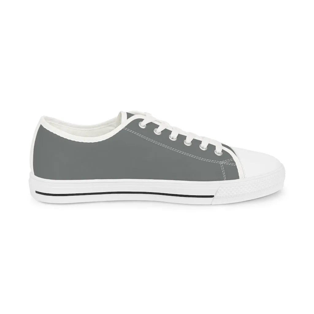 Graphite Grey Men's Low Top Sneakers, Solid Color Modern Minimalist Best Men's Low Top Sneakers (US Size: 5-14)