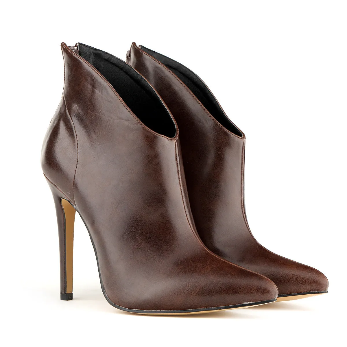 High End British Style Pointed Toe Ultra High Stiletto Heels Short Martin Boots