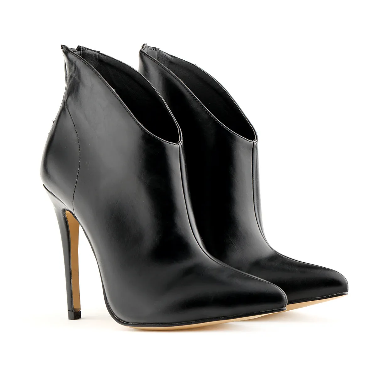 High End British Style Pointed Toe Ultra High Stiletto Heels Short Martin Boots