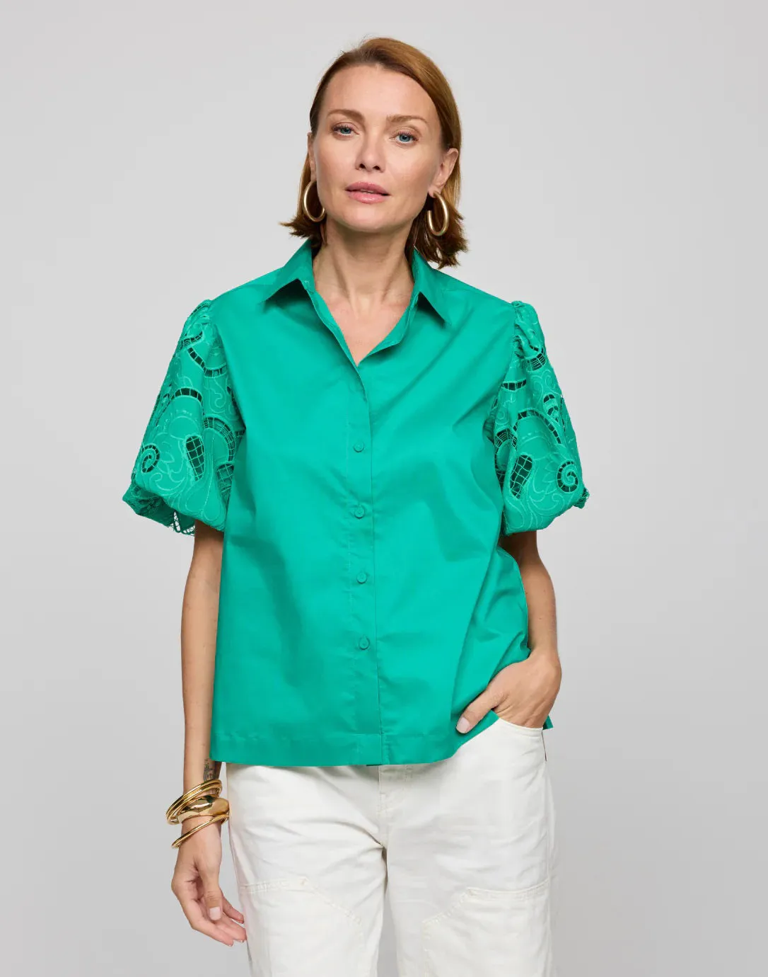 HINSON WU - ANGELINA ELBOW SLEEVE BLOUSE
