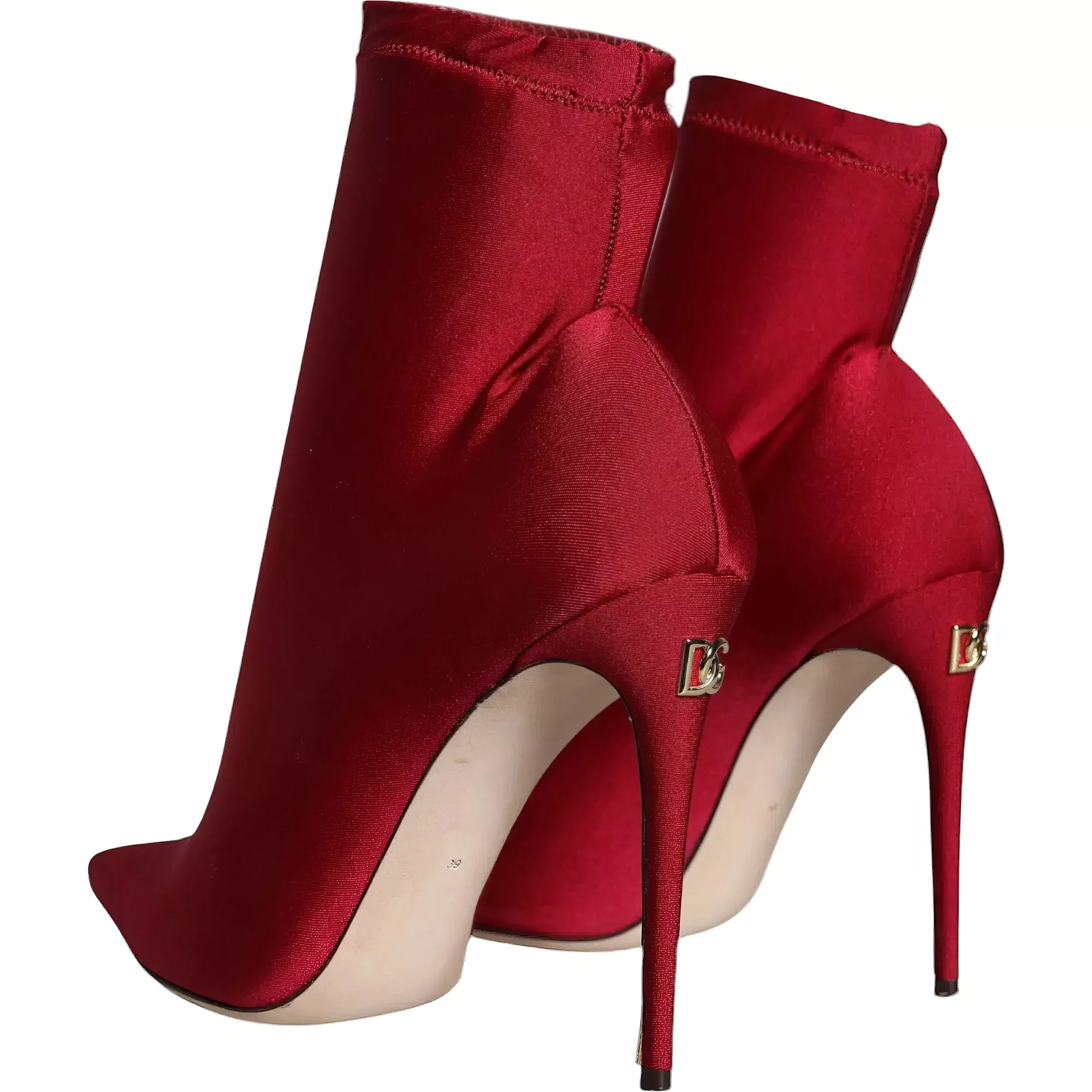 Jersey Ankle Boots In Red