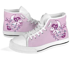 Jurassic Flowery Night - Women's Dinosaur Shoes