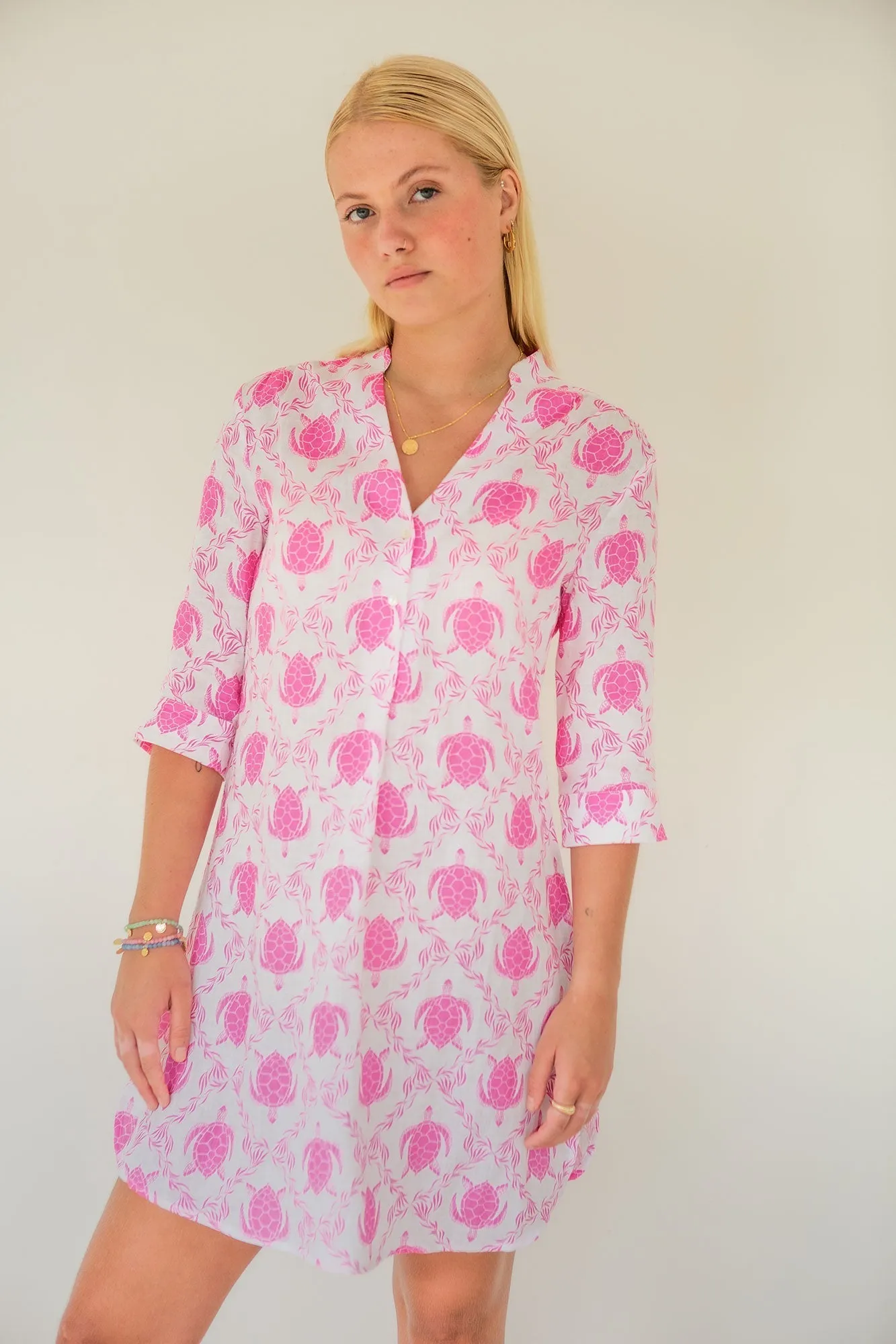 Linen Decima Dress TURTLE TRELLIS