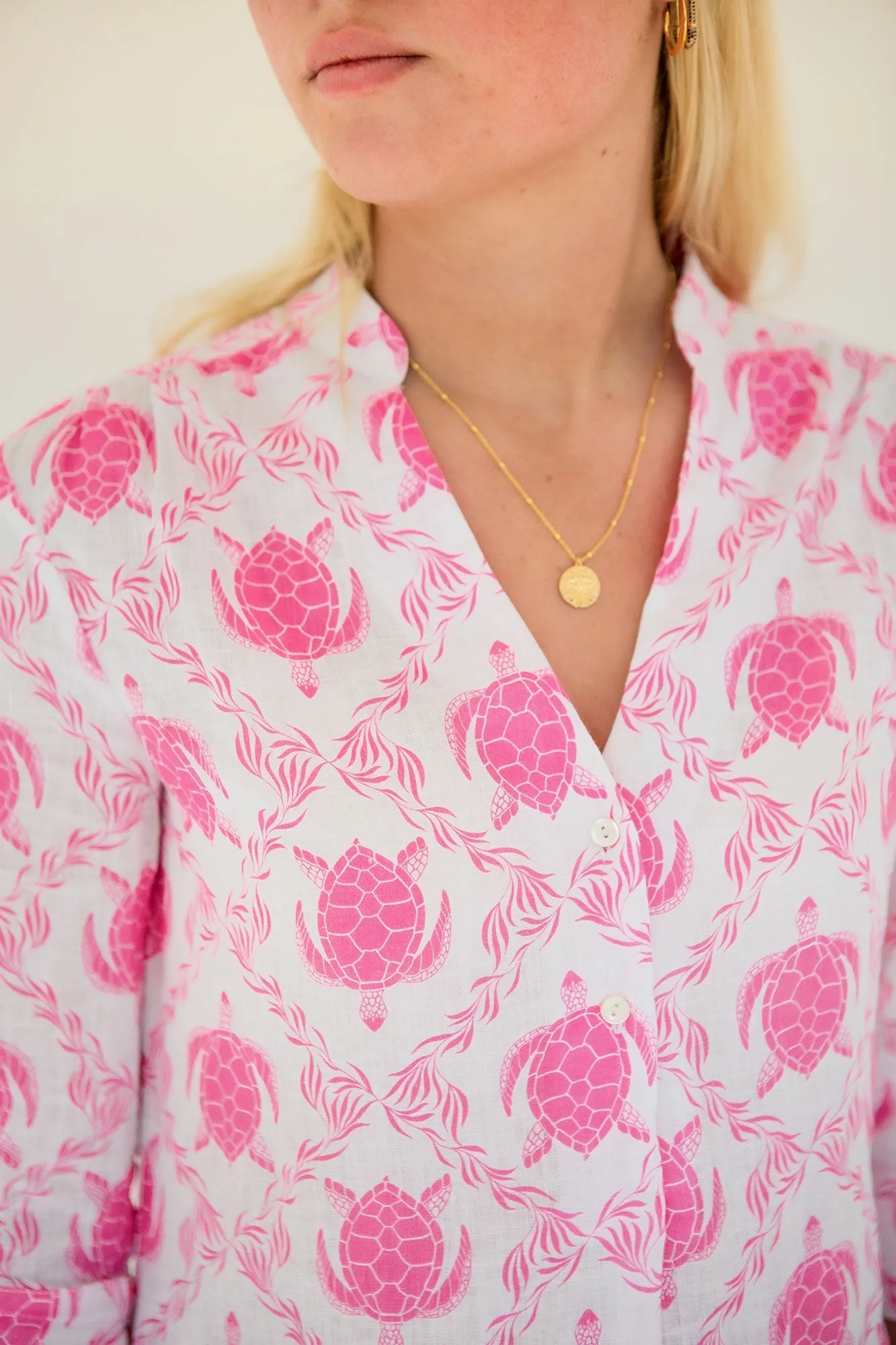 Linen Decima Dress TURTLE TRELLIS