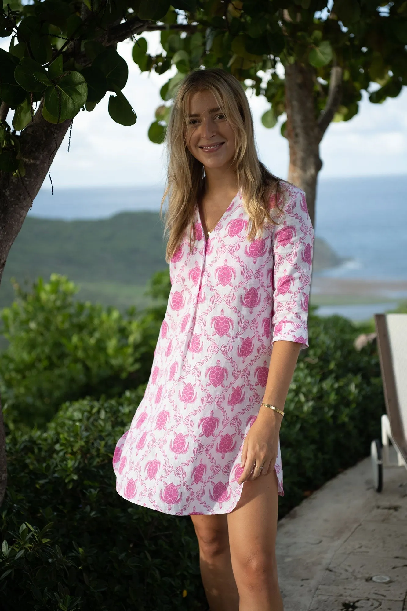 Linen Decima Dress TURTLE TRELLIS