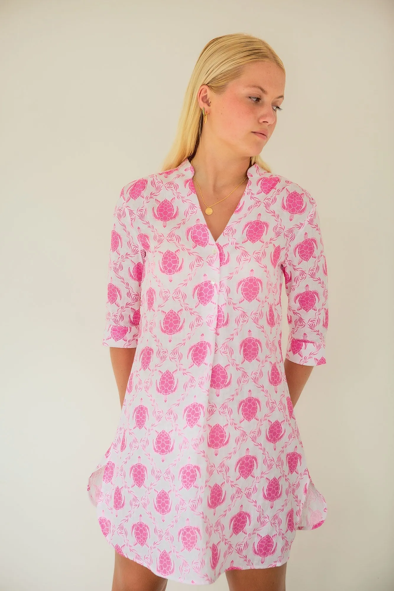 Linen Decima Dress TURTLE TRELLIS