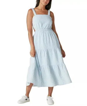 Lucky Brand Open Back Striped Denim Dress