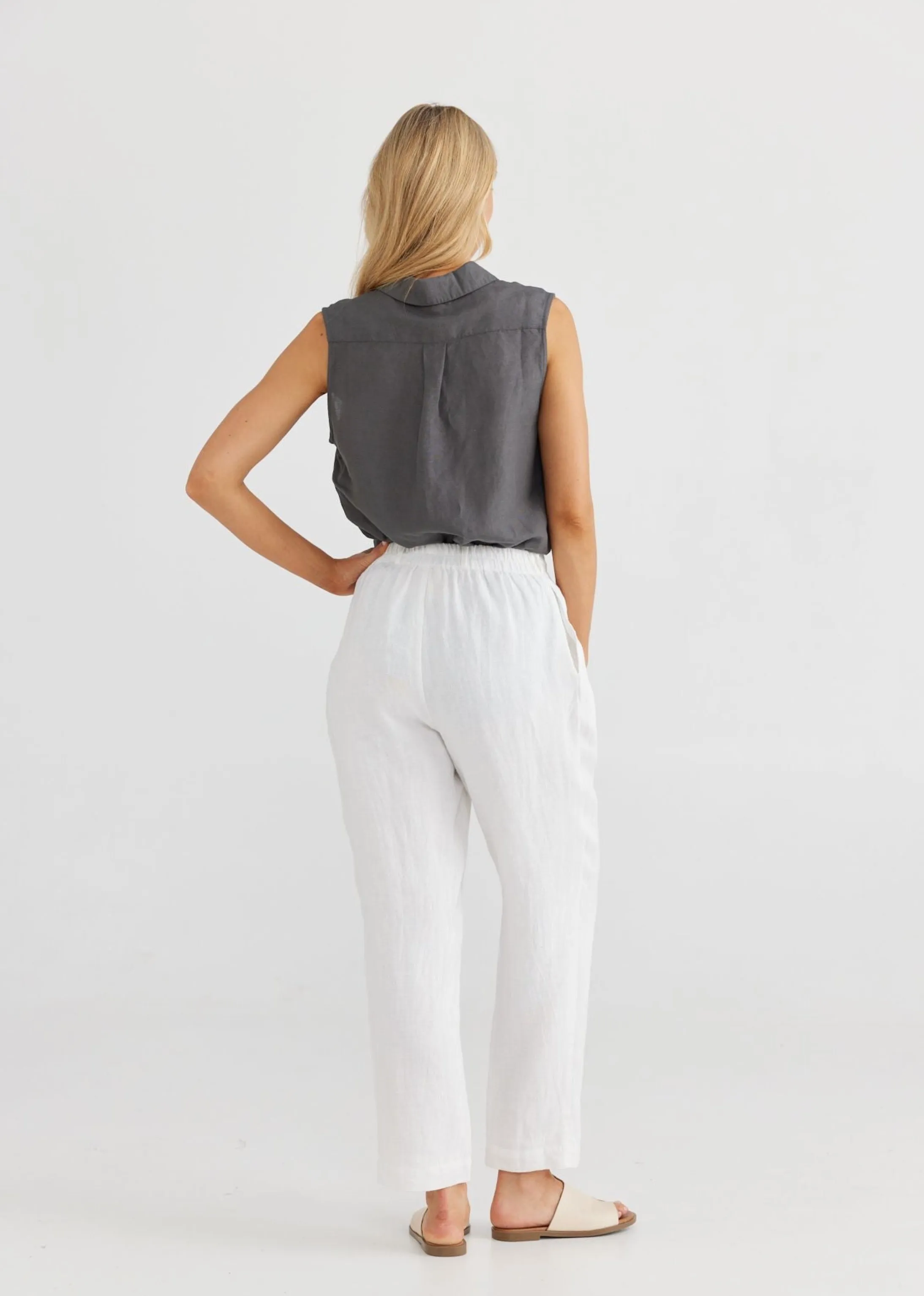 Mandalay Pants - White Linen