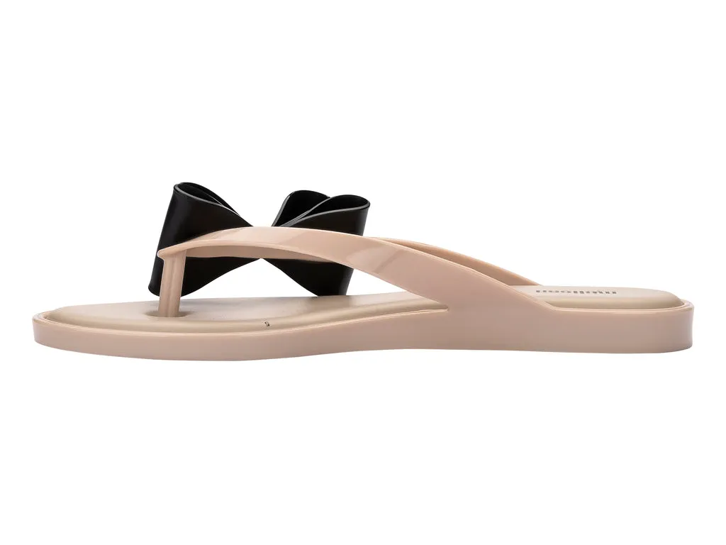 Melissa Flip Flop Cute Beige Flat Bow Slip-On For Women
