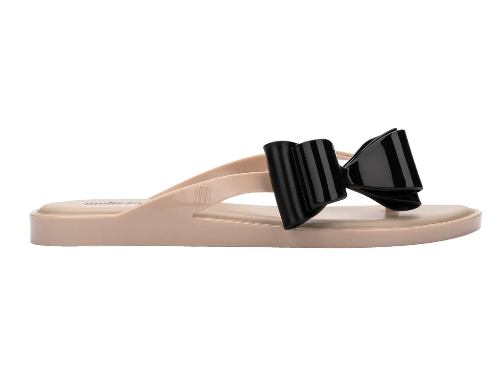 Melissa Flip Flop Cute Beige Flat Bow Slip-On For Women