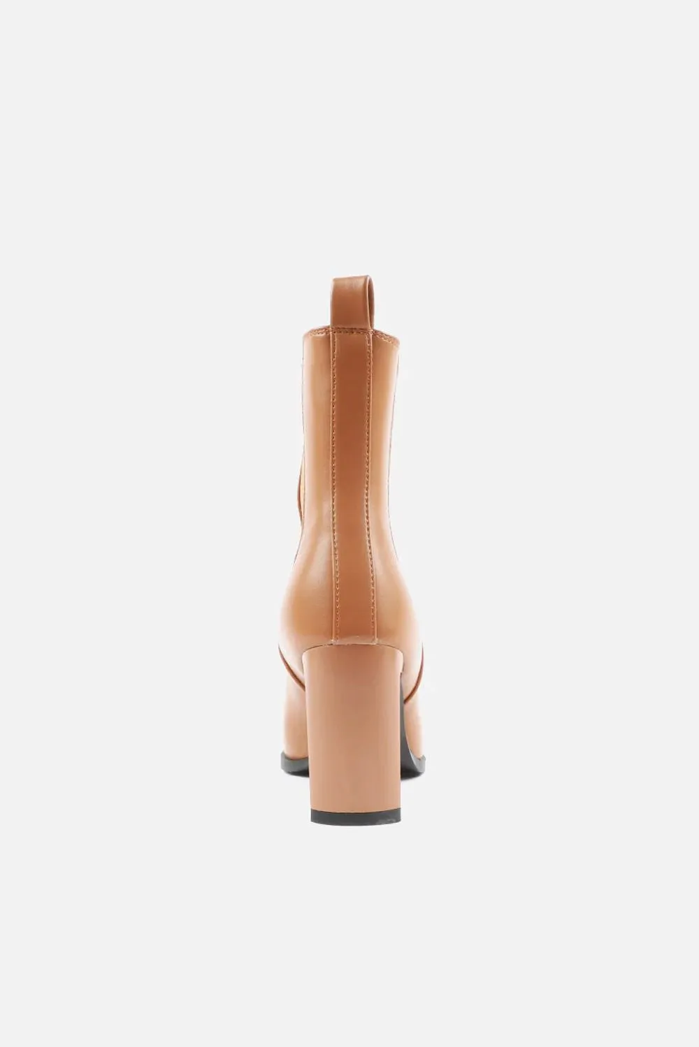 Misi Square Toe Stretch Panel Ankle Boots in Tan