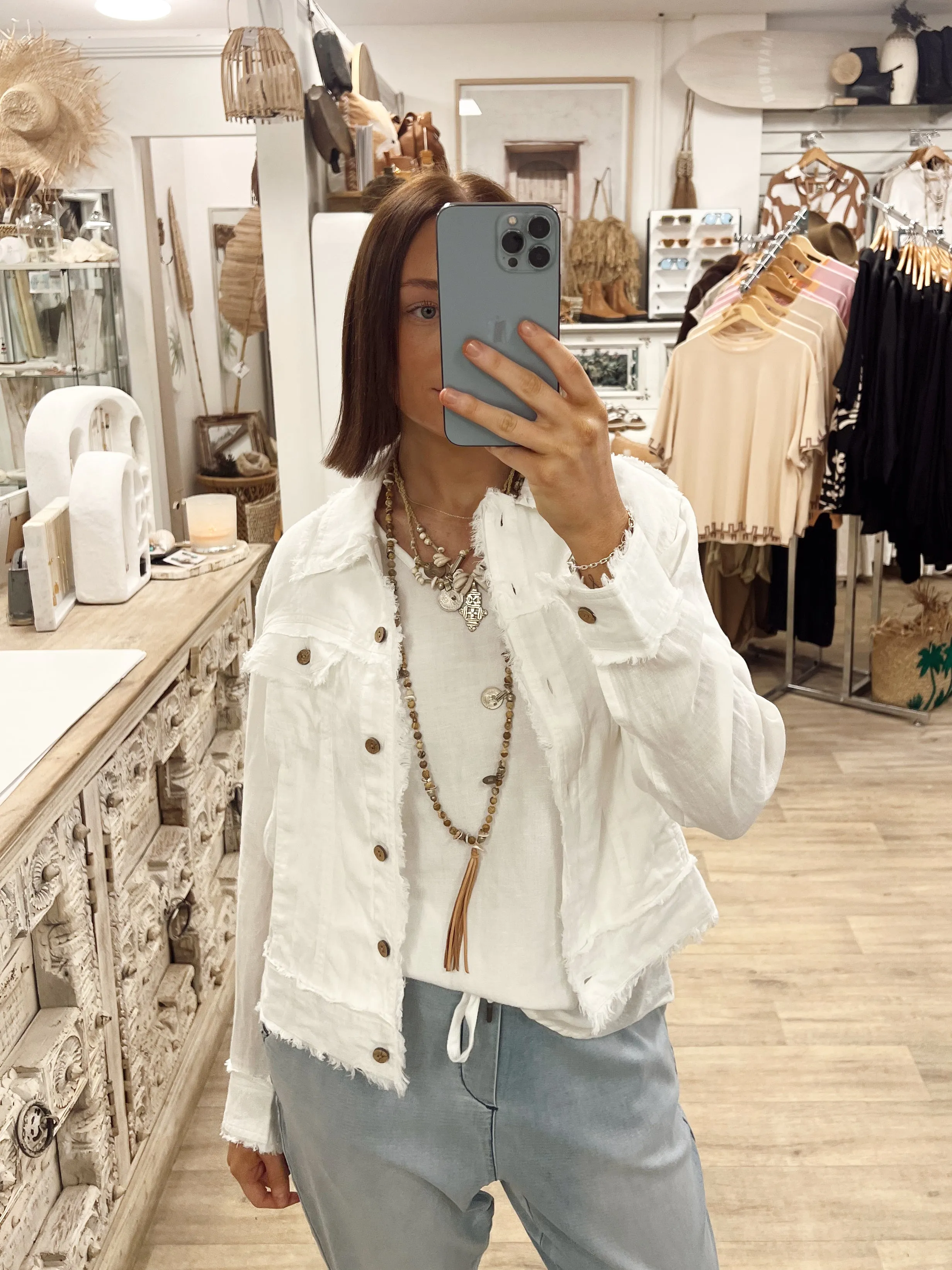 Monza Linen Jacket - White